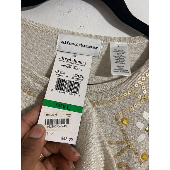 Alfred Dunner Champagne Embellished Open Front Cardigan Size L NWT - Picture 6 of 15